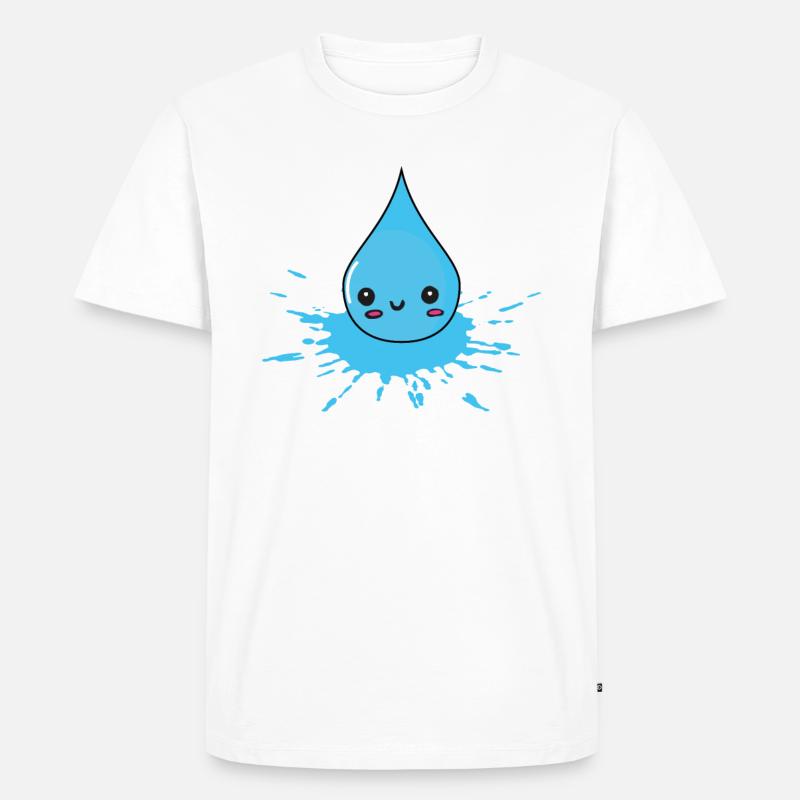 scoppio e spruzzi - gocce d'acqua - Maglietta ecologica premium da uomo - bianco