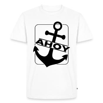 Ahoy Sailing Anchor - Men's Premium Organic T-Shirt - white - Front - Nico (187cm)