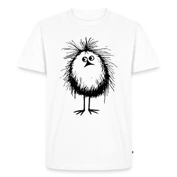 Cute feather monster bird - Men's Premium Organic T-Shirt - white - Front - Nico (187cm)