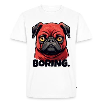 Bored little pug - Men's Premium Organic T-Shirt - white - Front - Nico (187cm)