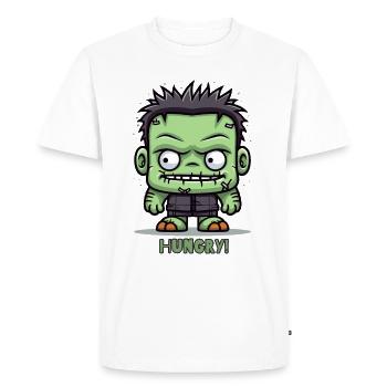 Petit zombie affamé - T-shirt Premium bio Homme - blanc - Devant - Nico (187cm)