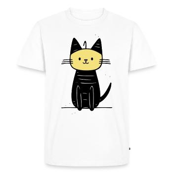 chat mignon - T-shirt Premium bio Homme - blanc - Devant - Nico (187cm)