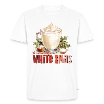Coffee white xmas christmas Weihnachten Kaffee - Men's Premium Organic T-Shirt - white - Front - Nico (187cm)