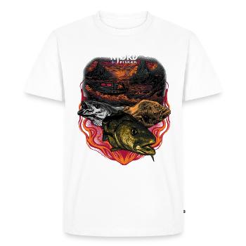 Islande Pêche # Njørd Fisker - T-shirt Premium bio Homme - blanc - Devant - Nico (187cm)