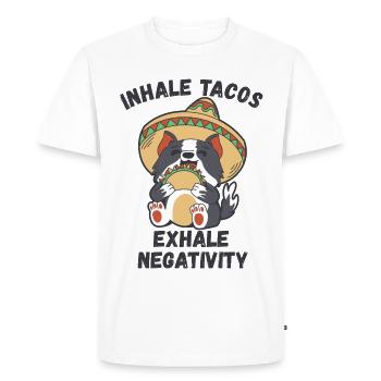 Inhalez des tacos, expirez la négativité - T-shirt Premium bio Homme - blanc - Devant - Nico (187cm)