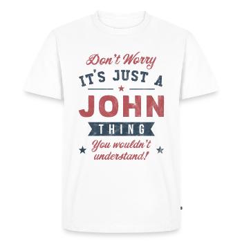 Its a John thing - Men's Premium Organic T-Shirt - white - Front - Nico (187cm)