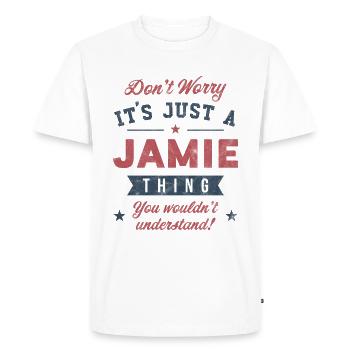 Its a Jamie thing - Men's Premium Organic T-Shirt - white - Front - Nico (187cm)