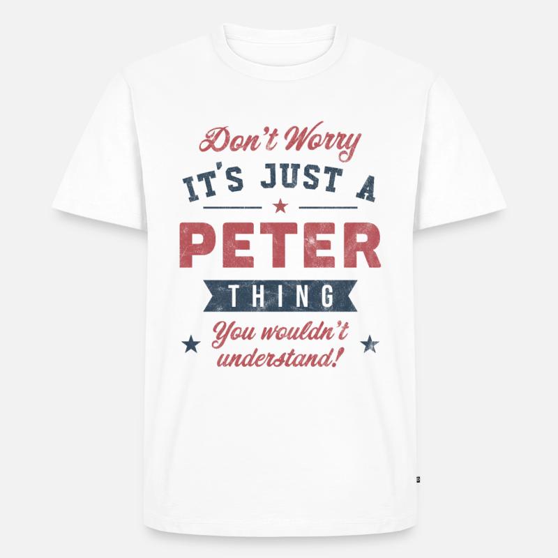 Es ist eine Peter-Sache - Männer Premium Bio T-Shirt - Weiß