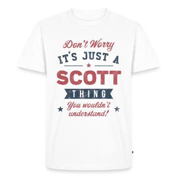 C’est un truc de Scott - T-shirt Premium bio Homme - blanc - Devant - Nico (187cm)
