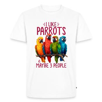 Antisocial Drôle Perroquet Amant Moine Perruche - T-shirt Premium bio Homme - blanc - Devant - Nico (187cm)
