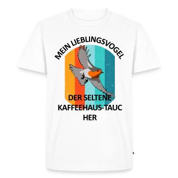 Observation des oiseaux Observation des oiseaux Observation des oiseaux - T-shirt Premium bio Homme - blanc - Devant - Nico (187cm)