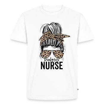 Drôle d’infirmière en dialyse néphrologie petit pain désordonné - T-shirt Premium bio Homme - blanc - Devant - Nico (187cm)