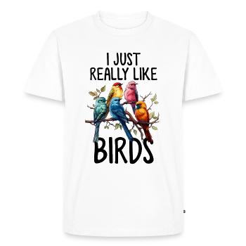 Birdwatching Bird Lover Funny Birding Birds - Men's Premium Organic T-Shirt - white - Front - Nico (187cm)