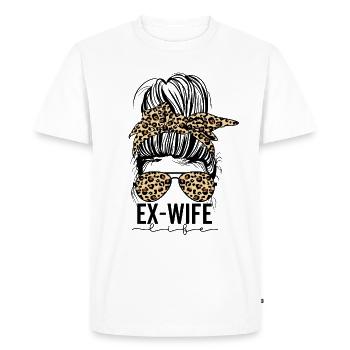 Ex Femme Messy Chignon Divorce Mariage Fin Guépard - T-shirt Premium bio Homme - blanc - Devant - Nico (187cm)