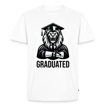 Diplôme d’études supérieures Diplômé - T-shirt Premium bio Homme - blanc - Devant - Nico (187cm)