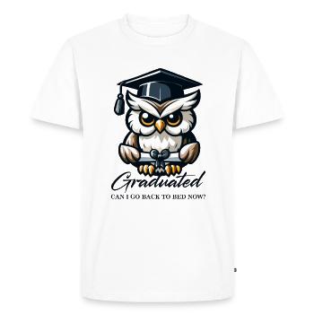 Diplôme d’études supérieures Diplômé - T-shirt Premium bio Homme - blanc - Devant - Nico (187cm)