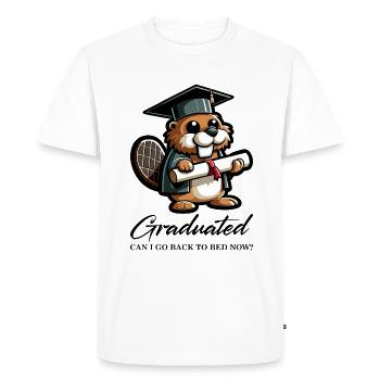 Diplôme d’études supérieures Diplômé - T-shirt Premium bio Homme - blanc - Devant - Nico (187cm)