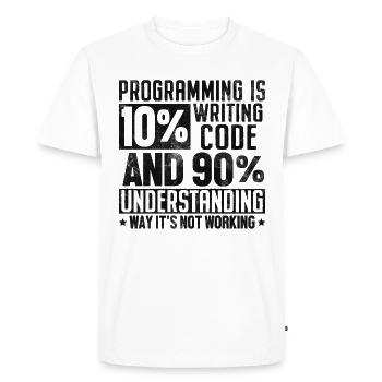 Funny Programming Coding Humor Developer Computer - Men's Premium Organic T-Shirt - white - Front - Nico (187cm)