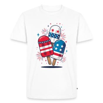 Popsicle USA Drôle 4 De Juillet Crème Glacée Été - T-shirt Premium bio Homme - blanc - Devant - Nico (187cm)