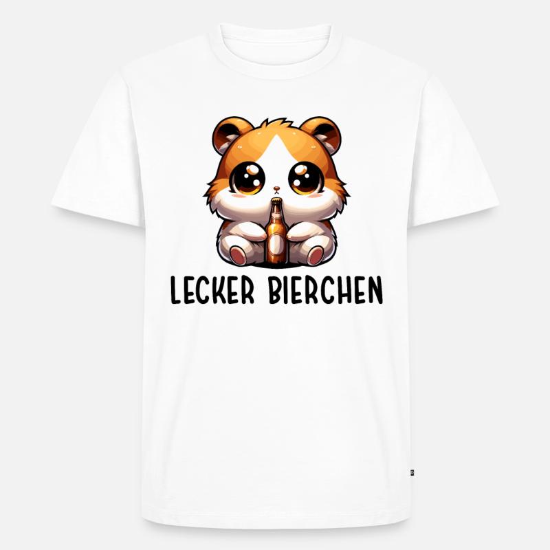 LECKER BIERCHEN Sad Hamster Meme - Männer Premium Bio T-Shirt - Weiß