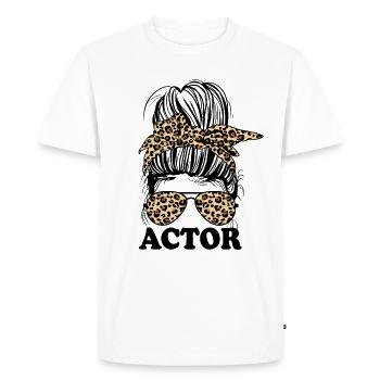 Actor Cheetah Bandana Messy Bun Performing Art - Men's Premium Organic T-Shirt - white - Front - Nico (187cm)