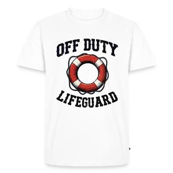 Off Duty Lifeguard Water Rescue Belly - Men's Premium Organic T-Shirt - white - Front - Nico (187cm)