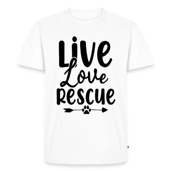Live Love Sauvetage Bénévole Adoptez un refuge pour animaux de compagnie - T-shirt Premium bio Homme - blanc - Devant - Nico (187cm)