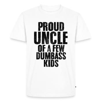 Oncle fier de quelques enfants stupides Oncle drôle - T-shirt Premium bio Homme - blanc - Devant - Nico (187cm)