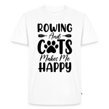L’aviron et les chats me rendent heureux Barreur d’aviron - T-shirt Premium bio Homme - blanc - Devant - Nico (187cm)