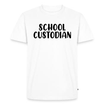 School Custodian Funny Cleaning Maid Custodial - Men's Premium Organic T-Shirt - white - Front - Nico (187cm)