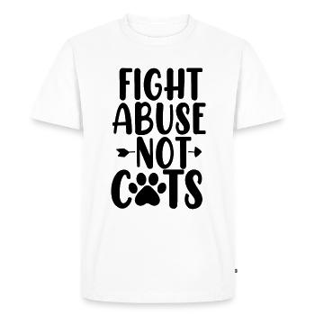 Lutter contre la maltraitance Pas les chats Sauver les animaux Miaou Kitty Cats - T-shirt Premium bio Homme - blanc - Devant - Nico (187cm)
