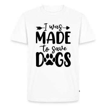 J’ai été fait pour sauver des chiens Refuge d’accueil chien chien - T-shirt Premium bio Homme - blanc - Devant - Nico (187cm)