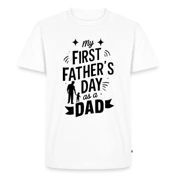 Ma première fête des pères en tant que papa pour la première fois - T-shirt Premium bio Homme - blanc - Devant - Nico (187cm)