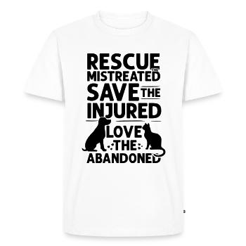 Rescue The Mistreated Save The Abandoned Animal - Men's Premium Organic T-Shirt - white - Front - Nico (187cm)