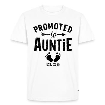 Promoted to Auntie 2025 Gender Reveal Funny - Men's Premium Organic T-Shirt - white - Front - Nico (187cm)