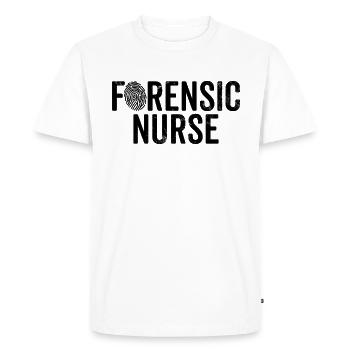 Forensic Nurse Medical Examiner RN Nursing Funny - Men's Premium Organic T-Shirt - white - Front - Nico (187cm)