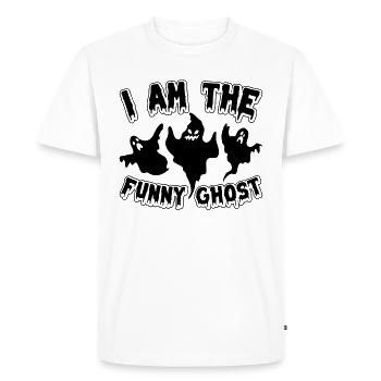 Halloween Je Suis Le Drôle fantôme I Drôle Halloween - T-shirt Premium bio Homme - blanc - Devant - Nico (187cm)