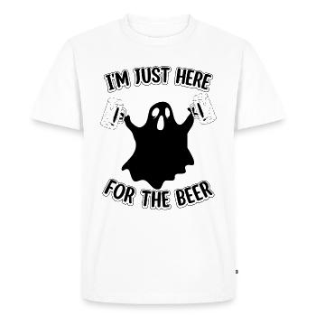 Fête d’Halloween Je suis juste ici pour la relique de la bière - T-shirt Premium bio Homme - blanc - Devant - Nico (187cm)