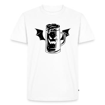 Halloween Beer Vampire I Funny Beer Vampire - Men's Premium Organic T-Shirt - white - Front - Nico (187cm)