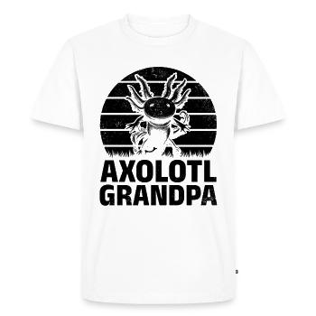 Axolotl Grandpa Axolotl Lover Kawaii Axolotl - Men's Premium Organic T-Shirt - white - Front - Nico (187cm)