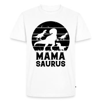 Mama Saurus Mama Dinosaur Family Mama Dino Mamasau - Men's Premium Organic T-Shirt - white - Front - Nico (187cm)