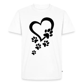 Patte de chien Cœur de bébé chiens - Pattes de chien Cœurs Patte de chien - T-shirt Premium bio Homme - blanc - Devant - Nico (187cm)