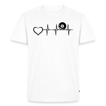 Billard de piscine à 8 balles - Billard Heartbeat Heart - T-shirt Premium bio Homme - blanc - Devant - Nico (187cm)