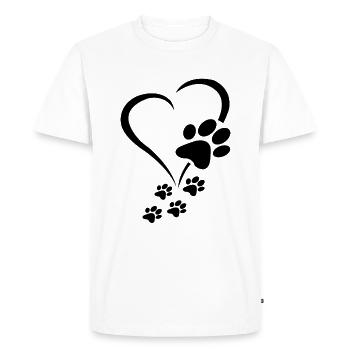 Patte de chien Cœur de bébé chiens - Pattes de chien Cœurs Patte de chien - T-shirt Premium bio Homme - blanc - Devant - Nico (187cm)