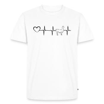 Llama Heartbeat Llama Farmer Llama Heartline Llama - Men's Premium Organic T-Shirt - white - Front - Nico (187cm)