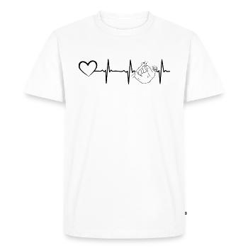 Paresseux Cœur Cœur paresseux Animal Paresseux Heartline - T-shirt Premium bio Homme - blanc - Devant - Nico (187cm)