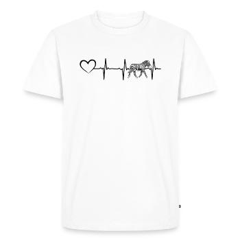 Zebra Heartbeat Heart - Zebra Zoo Animal Zebra Hea - Men's Premium Organic T-Shirt - white - Front - Nico (187cm)