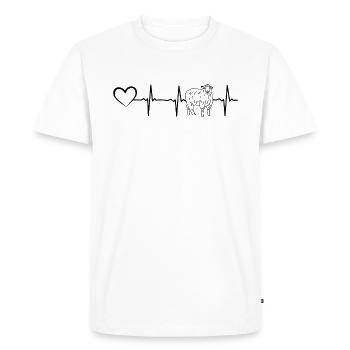 Cute Sheep Heartline Heart Sheep Farmer Sheep Hear - Men's Premium Organic T-Shirt - white - Front - Nico (187cm)