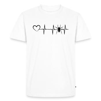 Spider Heartbeat Heart Spider Insect Spider Heartl - Men's Premium Organic T-Shirt - white - Front - Nico (187cm)