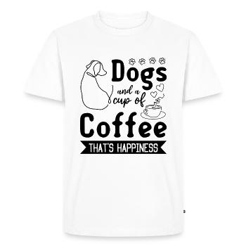 Propriétaire de chien - Des chiens et une tasse de café qui est Happin - T-shirt Premium bio Homme - blanc - Devant - Nico (187cm)